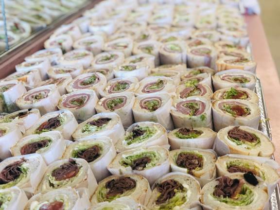 A tray of food

Description automatically generated