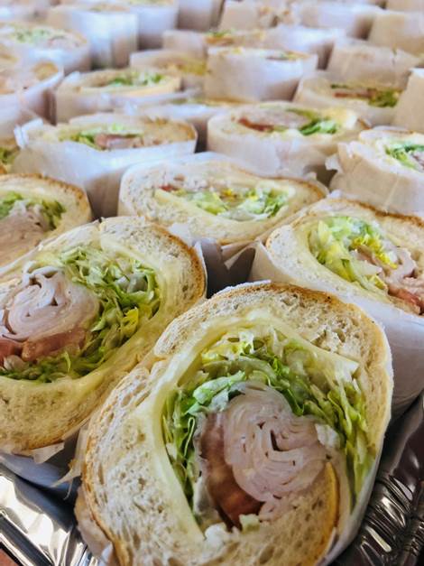 A sandwich cut in half

Description automatically generated